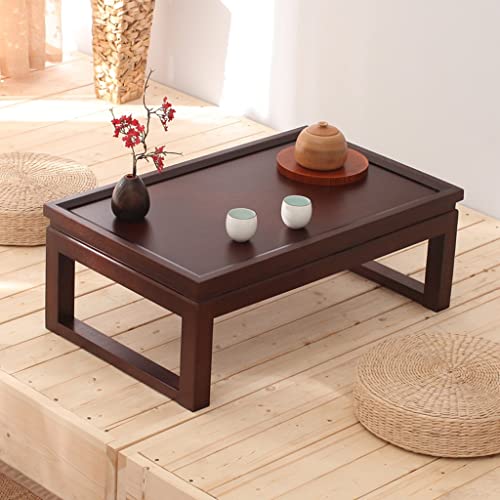 Table d'appoint en bois massif 45x70cm | Petite table de thé pour balcon - 5