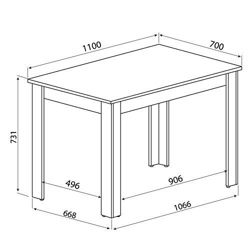 Table à Manger Béton 111 x 70 x 73,4 cm, 2280A2198X00 - Image 4