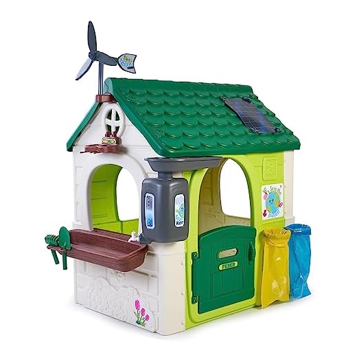 FEBER - Casa Eco House,Casita de Jardín Educativa con Juegos Ecológicos, Jardín Urbann, Papeleras, un Molino, Niños y Niñas Amantes de la Naturaleza, +2 años, Famosa (FEH16000), Versión Actual