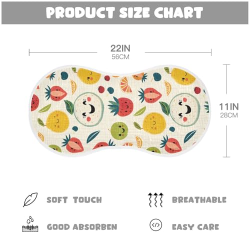 Cute Fruit Cotton Muslin Burp Cloth Good Absorbent Baby Rags and washcloth for Unisex Babies Set of 2, 22x11in4