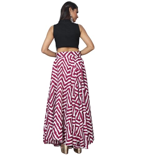 Image of JYESHTA Women's American Crepe Flared A Line Stitched Long Skirt with 12 Mtr Flare 40 in Height | Skirts for Women Long Length | Long Skirts for Girls