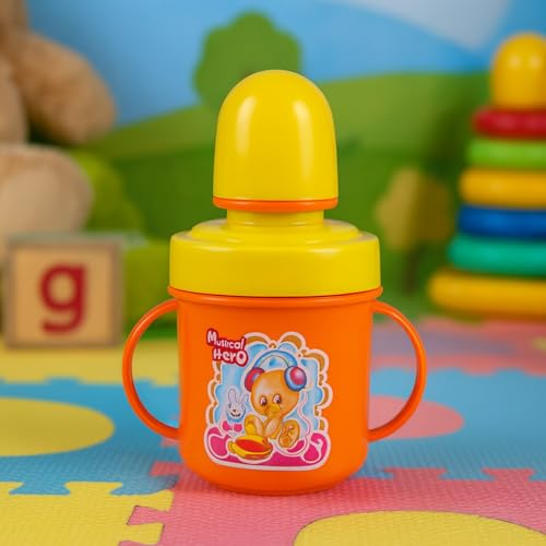 Image of Zerya Hippo Stainless Steel Baby Spout Sipper Cup for Kids /Toddler with Soft Silicone 250 ML (Orange)
