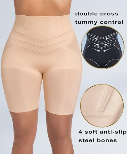 PRETTYWELL Shapewear Tummy Control Shorts for Women, Comfort High Waisted Body Shaper, Seamless no Rolling Thigh Slimmer3