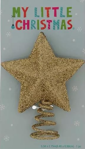 Estrella para árbol de Navidad pequeño con brillo dorado Gerson 2