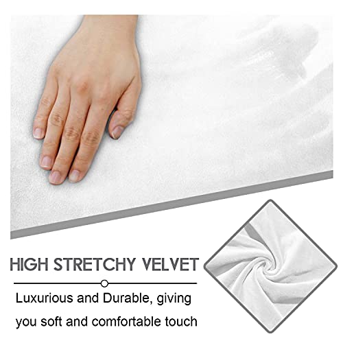 Image of Ultimate Decor 8-Pieces Recliner Sofa Covers Velvet Stretch Reclining Couch Covers for 3 Cushion Reclining Sofa Slipcovers Furniture Covers Thick Soft Washable (Ivory)