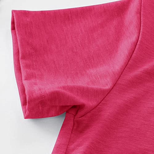 Children Kids Girls Tie Front Knot T Shirt Solid Short Sleeve Tee Crewneck Loose Casual Blouse Tops for 4~13T4