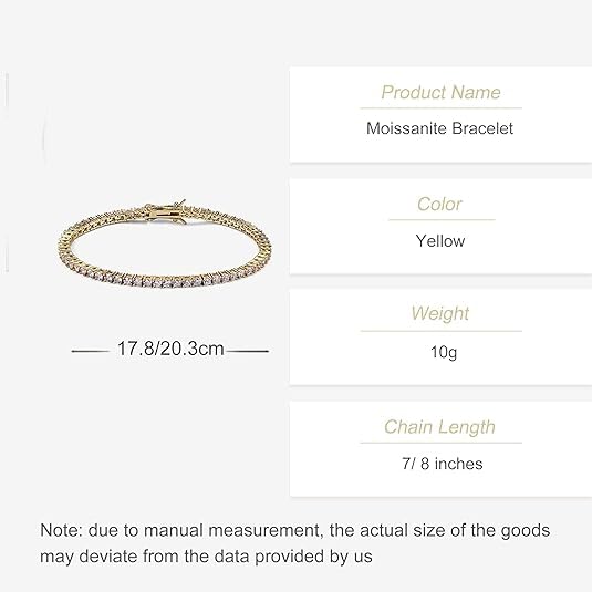 14K Gold Tennis Bracelet with Dazzling 3mm Moissanite Diamond for Women - - A Perfect Jewelry Gift and Quality Craftsmanship2