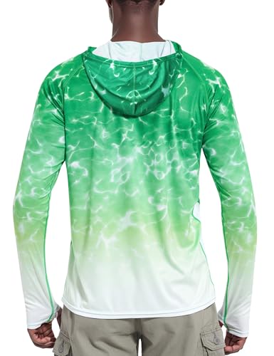 Men's UPF 50+ Sun Protection Hoodie Shirts - Outdoor Fishing Long Sleeve Thumbholes T-Shirt Lightweight2