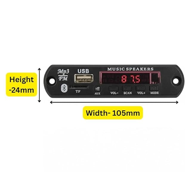 ERH India 2. 5V Bluetooth Speaker Module Card Decoder Board with FM USB AUX MP3 Player Amplifier DIY Kit and Remote view 2