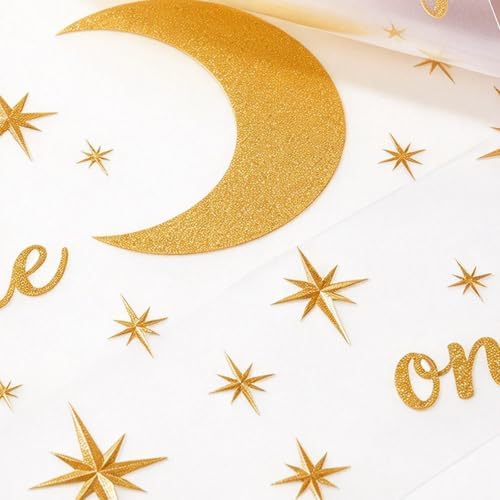 Golden Star Moon Starburst Wall Decals Vinyl Wall Sticker for Baby Nursery — 사진 6