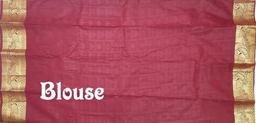 Image of VFCollections Women's Kanchipuram Silk Saree With Blouse Piece