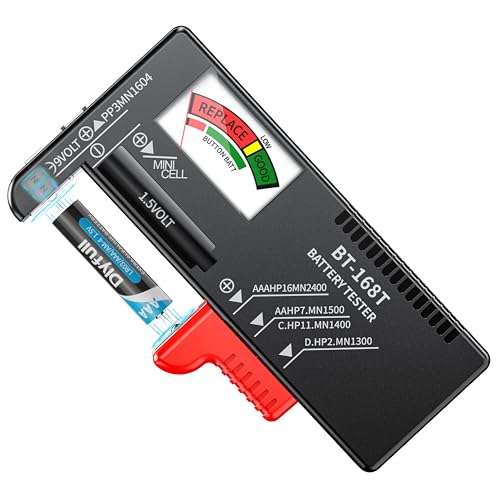 Dlyfull Battery Tester, Universal Battery Testers Small Battery Checker for AAA AA C D 9V 1.5V...