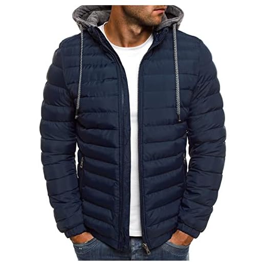 RLEHJN Doudoune Blouson Homme Hiver à Capuche Grande Taille Veste Polaire Chaude Sport Sweat-Shirt Hoodie Manches Longues Jogging Marque Cadeau Noël Pas Cher