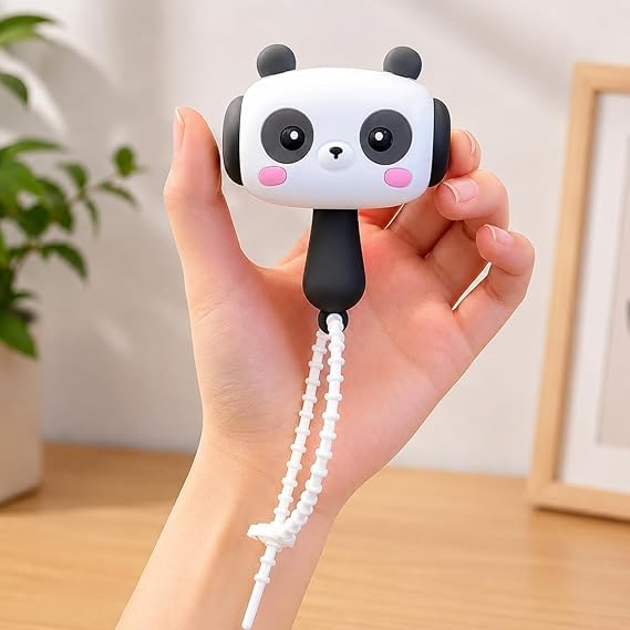 Cartoon Panda Hammer Keychain with Sound Cute Choo Choo Musical Hammer Toy Soft Silicone Sensory Fidget Keychain Kawaii Mini Handheld Stress Relief Squeeze Toy | Backpack Bag Charm for Kids & Adults-image-7