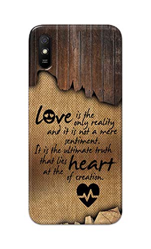 Image of PRINTFIDAA Love is The Only Reality and It is Not Mere Sentiment Printed Designer Hard Case for Redmi 9A / Redmi 9i Back Cover -(e) RPM1010
