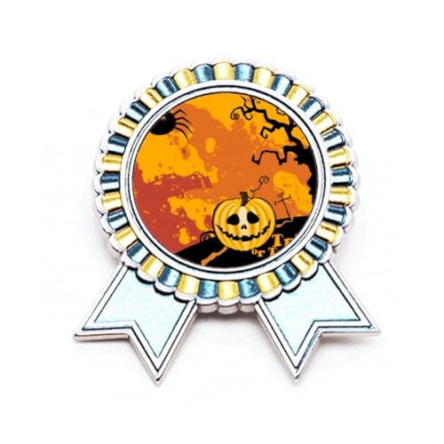 Broche citrouille d'Halloween Fear en métal taille M pour accessoire de déguisement