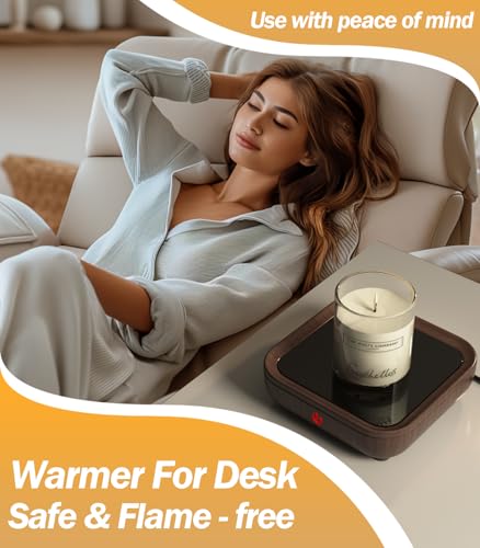 Image of Kepwam Coffee Mug Warmer Smart Cup Warmer - Excellent Heating & Highest Temp Setting & Light Indicator, Coffee Warmer for Desk Auto Shut Off, Candle Warmer Plate for Beverage, Gifts for Women Men Mom