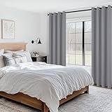 MRTREES Light Grey Curtains Blackout Curtains Bedroom 54 Drop 2 Panels Eyelet Thermal Curtain for Living Room Soft Texture Window Treatments for Kids 46x54 Inch 117x137 CM - Image 7