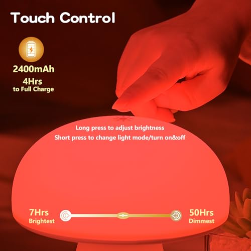 Image of Red Light Therapy Lamp, Dimmable Red Night Light for Bedroom Sleep