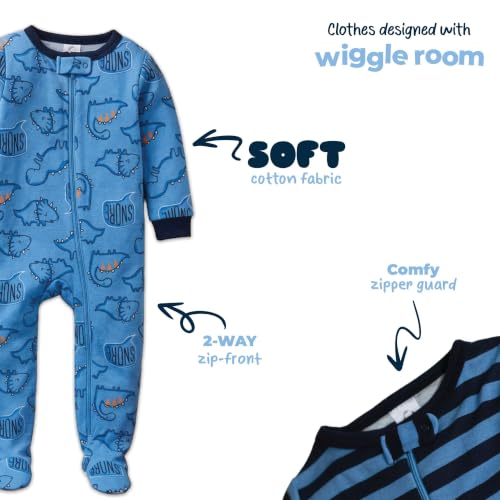 Gerber Baby Boys 2-pack Footed Pajamas And Toddler Sleepers, Sleepy Blue Dino, 12 Months US by Gerber - Image 5