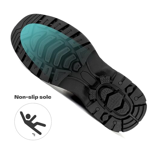 Waterproof Leather Soft/Steel Toe Work Boots For Men,Heavy Duty 6Inch Oil/Slip Resistant Rubber Outsole Comfortable Construction Industrial Safety Men’s Work Boots4