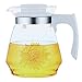H·Aimee Carafe en Verre Résistant à la Chaleur pichet en Verre,Carafe d'eau de Borosilicate Couvercle en Acier Inoxydable pour jus,1.5L