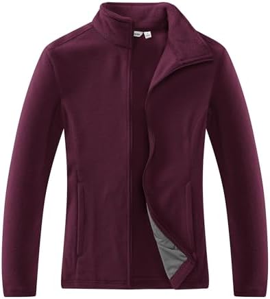 33,000ft Damen Fleecejacke mit Durchgehendem Reißverschluss mit 4 Taschen | Leicht, Warm, Stehkragen, Atmungsaktiv, Weich, Pillingresistent, für Wandern, Freizeit, Sport, Outdoor