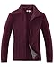 33,000ft Damen Fleecejacke mit Durchgehendem Reißverschluss Stehkragen Damen Leichte Fleece Jacke Outdoor Damenjacke für Wandern und Freizeit,Weinrot M
