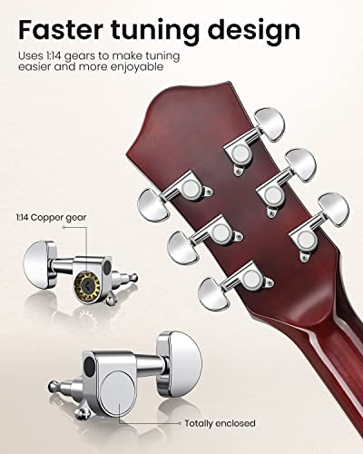 Moukey Guitare Acoustique 4/4 pour Débutant Adolescent Adulte Guitare Folk 41 Pouces avec Poster d’Accords Guitare Guitares Classiques Pack Naturel - Les Beatles, Paul McCartney, John Lennon, RIngo Starr, George Harrison Moukey Guitare Acoustique 4/4 pour Débutant Adolescent Adulte Guitare Folk 41 Pouces avec Poster d'Accords Guitare Guitares Classiques Pack Naturel – Image 4
