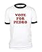 VOTE FOR PEDRO- RINGER Tee~White/Black~Adult-MD