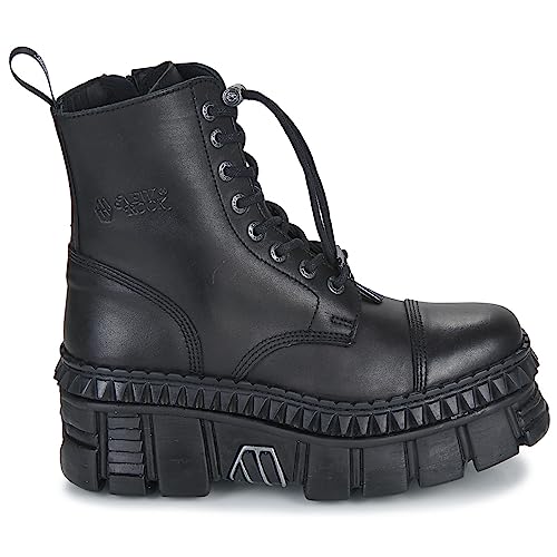 Bottes plateforme brochettes New Rock fermeture éclair noir - 2
