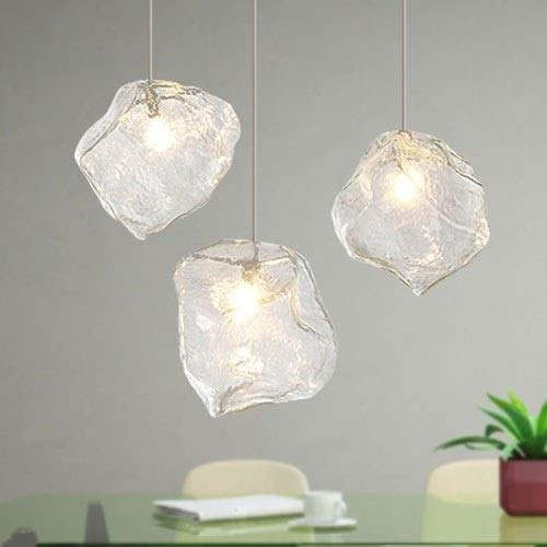 Lámpara colgante de techo nórdica moderna de cristal transparente pequeña 7