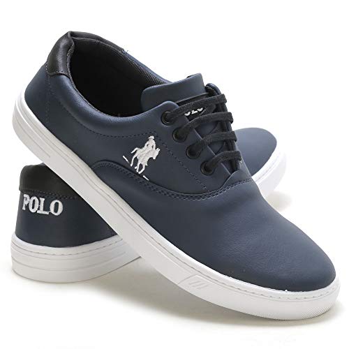 Tenis Polo Plus Masculino Sapatênis Casual Azul 44