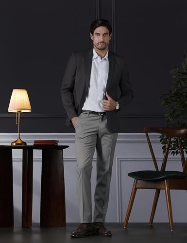 Image of Peter England Premium Formal Trousers - Cross Pocket Style