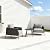 EAST OAK 4-Piece Plaza Patio Furniture Set, Outdoor Furniture with Thick Cushion Sofa and Coffee Table, Modern Patio Conversation Set for Garden, Backyard and Porch, Brown & Beige