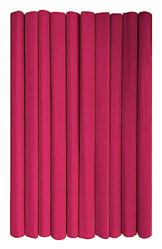 Interdruk - Rollos de papel crepé para niños, bricolaje y decoraciones - Paquete de 10 rollos (50 cm x 200 cm, 28 g/m2) - 09 granate