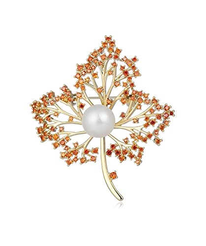 Broche vêtements pour femmes en zircon orange pour raviver un manteau terne