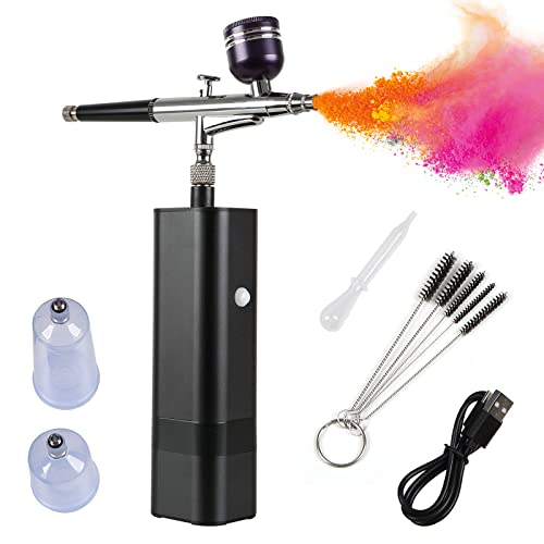 Folgtek Aerografo Multi-Usage Kit, 32PSI Aerografo Portatile e Ricaricabile per Trucco, Decorazione di Torte, Colorazione, Nail Art, Tatuaggio