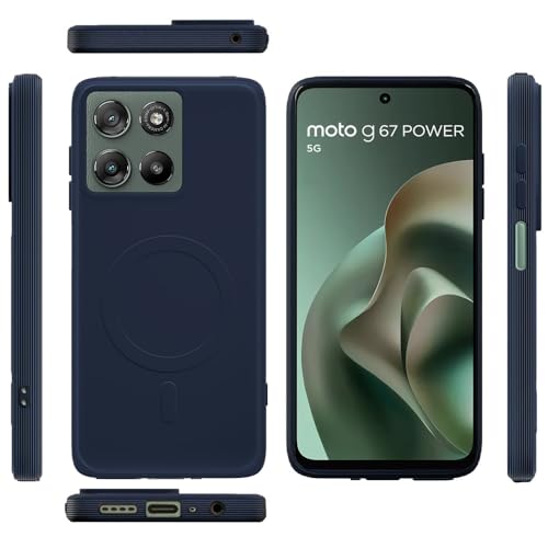 Image of Casotec Back Cover | MagFit Ring Design (Non-Magnetic) | Shockproof Protection | Anti-Slip Grip | Raised Camera Edges | Slim Protective Case for Motorola Moto G67 Power 5G / G57 Power 5G (Steel Blue)