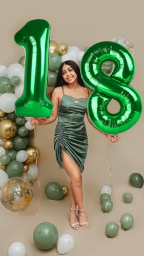 Image of Number 7 Balloons Birthday Decorations, 40In Green Balloons for Men Women | Eye-catching Appearance, Perfect Decorative Centerpieces, Convenient Self-sealing Structure, Widely for Various Occasions