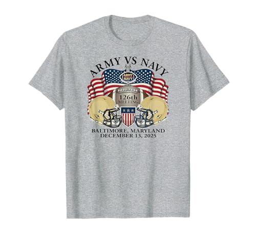 Army Black Knights vs Navy Midshipmen 2025 Gameday Gray T-Shirt
