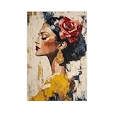Lienzo artístico de mujer flamenca para decoración de pared, pinturas para sala de estar, dormitorio, 40 x 60 cm