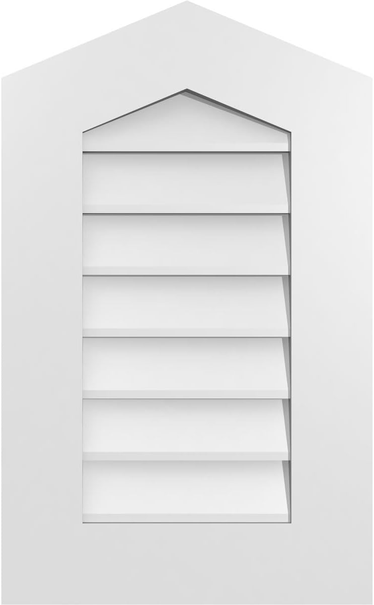 GVSPE16X2601SN-05 Peaked Top Standard Frame, Primed Tan Signature Series Surface Mount Gable Vents, 16-in. W x 26-in. H
