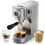 HIBREW H10B - 51mm Espresso Machine - Temperature & Cup Volume Adjustable at will - With Intelligent Display Screen & Pressure Gauge - Stainless Steel Body