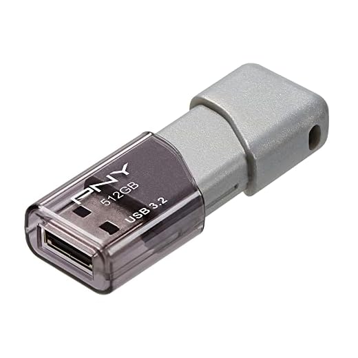 PNY 512GB Turbo Attache 3 USB 3.2 Flash Drive 100MB/s, Silver (Pack of 1)