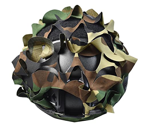 Breathable Mesh Camo Camouflage Tactical Helmet Cover Outdoor Airsoft Paintball Tactical Military Gear Combat Fast Helmet Cover In Size M/L (Net Woodland) #TOP1