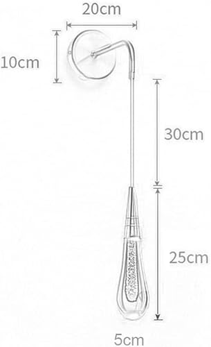 Miniatura 4 de Mjsdjof Lámpara de pared para cabecero de dormitorio, moderno aplique de pared LED de 5 W con kit de metal chapado, lámpara decorativa de lágrima