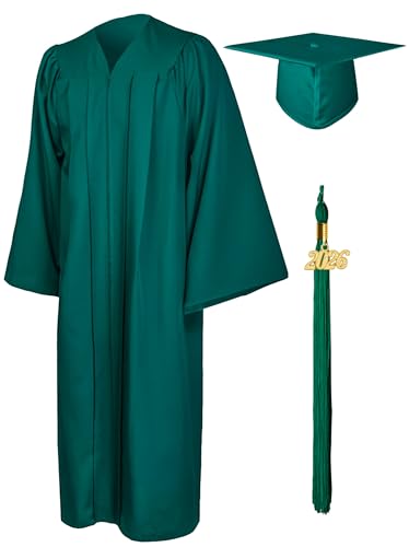 GraduationMall Toge Diplome Universitaire et Chapeau de Diplomé pour Adultes 2026 Unisexes Tenue Diplome Lycée Bechalor Vert émeraude