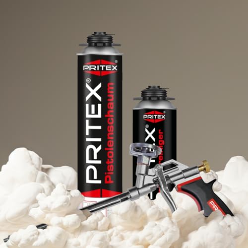 Bauschaum PRITEX Set mit 5 x 750 ml Pistolenschaum und Zubehör