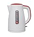 Bouilloire Electrique avec Socle Rotatif ELDOM C340, Blanc Avec Rouge, 2000W, 1,7 l (Composants de Haute Qualité STRIX)
